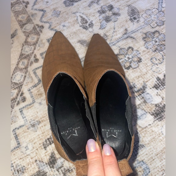 Brown Croc-Embossed suede Marc Fisher Ankle Boots - Picture 4 of 5